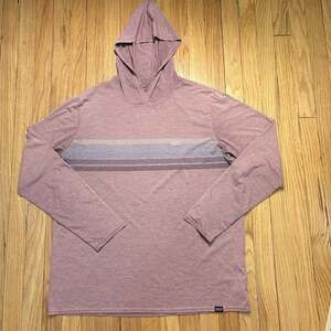 Patagonia Capilene Cool Daily Graphic Hoody Line Logo Ridge Stripe Size XL